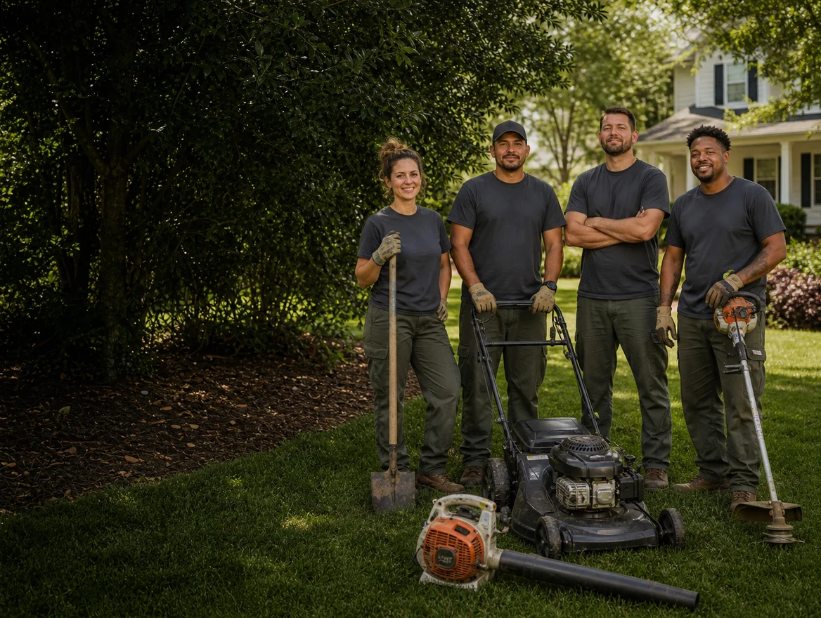 Landscaping team at a residential property